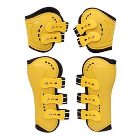 Horse Tendon Boots Fetlock Boots Open Front Breathable Adjustable Protective Horse Boots for Jumping Yellow Set of 4 M