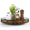 Farmhouse Oak 13" Lazy Susan Turntable Organizer for Cabinet, Round