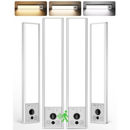 EZVALO Under Cabinet Lighting Wireless, 3200mAh Rechargeable Motion Sensor Light Indoor, Under Cabinet Lights With Dimmable & 3 Color Temps,Closet Light, Under Counter Lights For Kitchen(12inch-4Pack)