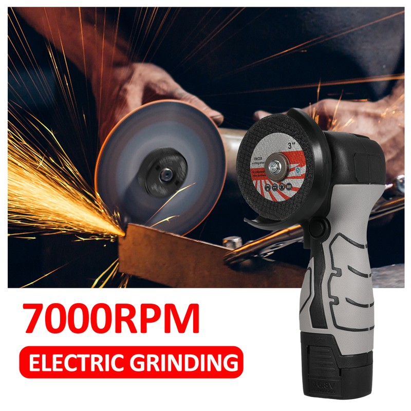 Cordless Angle Grinder 7000RPM Electric Grinding Tool Mini Grinder with
