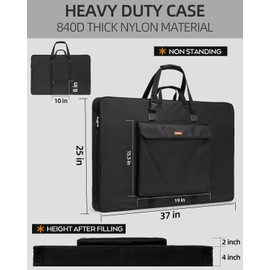 Nicpro Upgrade Art Portfolio Bag 24 x 36'', Waterproof Nylon Artist Bag with Reinforced Side Edges & Adjustable Shoulder Strap, Storage Art Portfolio Case for Artwork Drawing Canvas Photography Poster