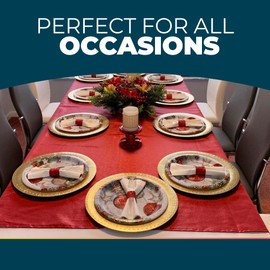 Silver Spoons Gold with Beaded Rim Disposable Charger Paper Plates - 13" (Pack of 20) - Perfect for Weddings, Parties & Special Occasions