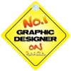 No.1 Graphic Designer on Board Novelty Car Sign New Job/Promotion/Novelty