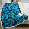 Sleepwish Blue Butterfly Sherpa Fleece Throw Blanket 3D Neon Butterflies