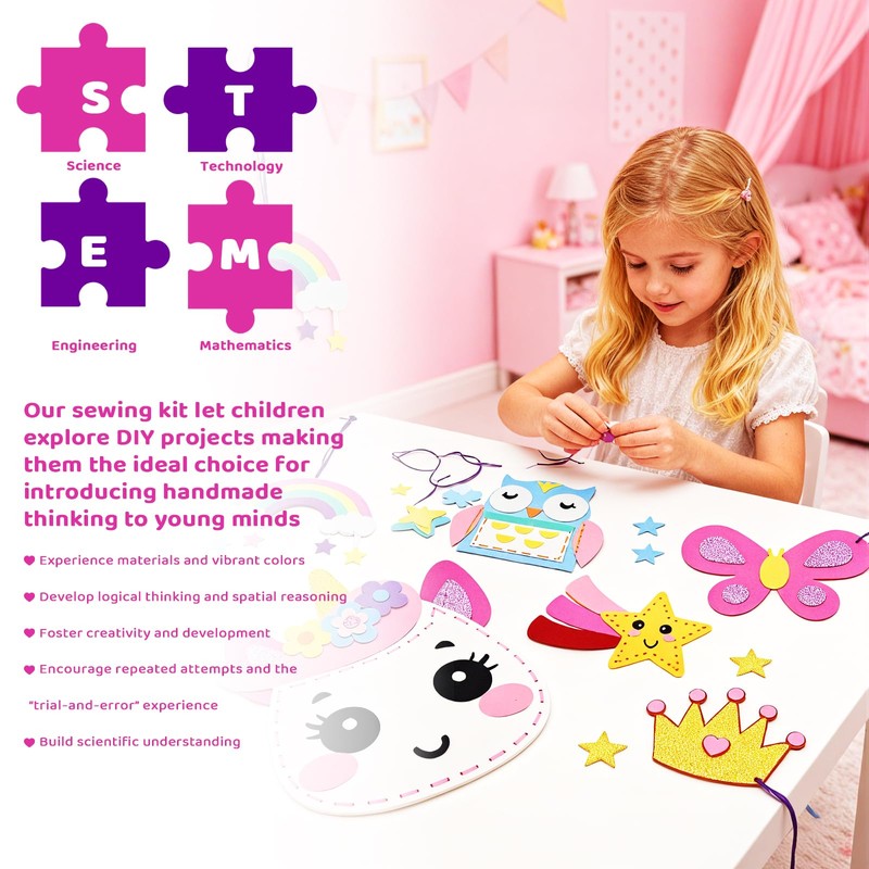 powerful xishan Unicorn Sewing Kit for Kids Ages 4-8| 9