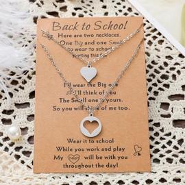 INENIMARTJ Mommy and Me Necklace,Mother Necklace Set for 2,Heart Necklace Jewelry (Heart-2Pcs)