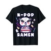 Panda, K-Pop & Ramen, Korean Music, Cute Playful T-Shirt
