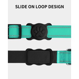 Dynmeow for Airtag Dog Collar Holder, Stretchy Silicone Case for Airtag for Dog and Cat, Anti-Lost Pet Holder for Apple Air Tag Watch Compatible with 3/4-1" Wide Collars, Black, M(1 Pack)