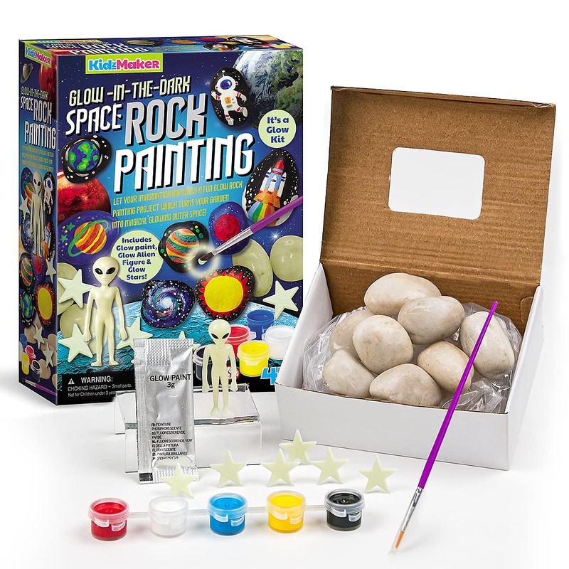 KidzMaker - Glow In The Dark - Space Rock Painting