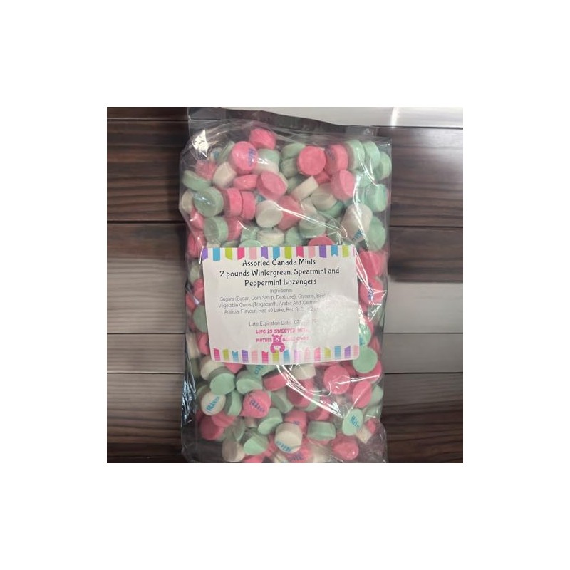 Rito Assorted Mint Lozenges 2 pounds Wintergreen, Peppermint and Spearmint