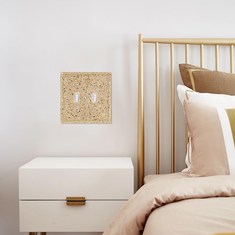 YNQIZKI Light Switch Cover Plate - Shiny Gold Mirror Finish