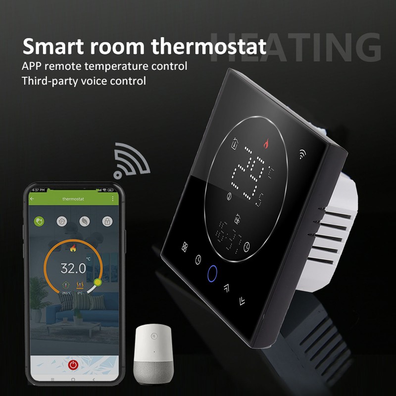 Programmable Smart Home Thermostat AC95~240V Voice Control LED Screen IP20