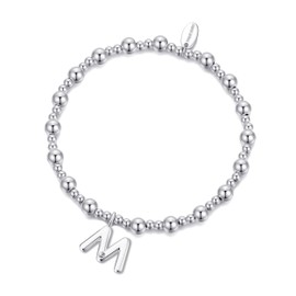 Philip Jones Letter M Initial Stretch Bracelet Created with Zircondia® Crystals