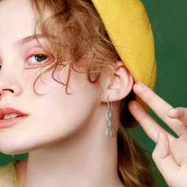 Aurora Tears, Women's 925 Sterling Silver, Spiral Earrings with Small Crystal, Gold-Plated Silver, Green