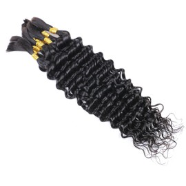 Czrleaty Human Braiding Hair Wet and Wavy Bulk Human Hair For Braiding No Weft Deep Curly Wave 10bundles/Pack 100g Micro Braiding Hair Extensions For Boho Braids (Deep Curly Wave 3.5 Ounce, 22 inch)