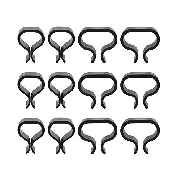 Yangfei 12 Pieces Garden Furniture Clips, Non-slip Patio Furniture Clips Black Alignment Clips Outdoor Patio Fasteners Sectional Connector for Rattan Furniture (4cm, 5.7cm)