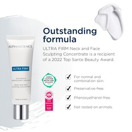 ALPHASCIENCE ULTRA FIRM Cream - Neck and Face Sculpting Concentrate -Skincare - Improves Elasticity and Texture - for Sagging, Rough Skin and Contouring the Face - 50 ml / 1.7 fl. oz.