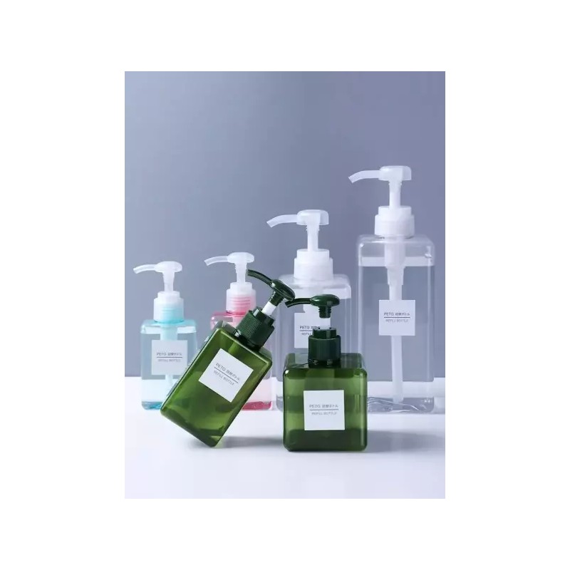 샴푸 디스펜서 벽걸이 펌프병 욕실정리 용기 리필용기 [딥그린 450ml] Shampoo