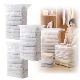 3 Pack No Pump Vacuum Storage Bags, Press and Seal Space Saver Compression Bags for Clothes, Bedding, Comforters, Blankets, Travel and Home Organization (3pcs X-Large(39.37 * 31.5 * 12.6inch))
