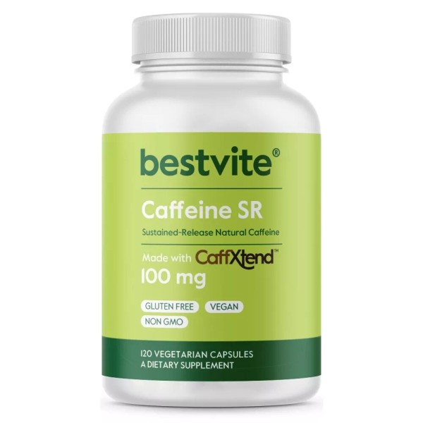 BESTVITE Caffeine SR (Sustained Release) 100mg- Made with CaffXtend (120