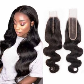 MYouan 2x6 HD Lace Closure Body Wave Human Hair Transparent HD Lace Frontal Closure 22Inch Unprocessed Middle Part With Baby Hair Natural Color