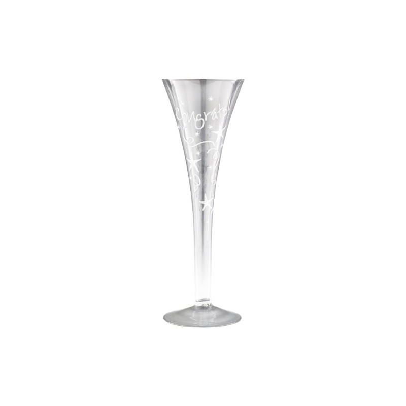 Boxer Gifts Modern Champagne Flute, Congrats, Clear
