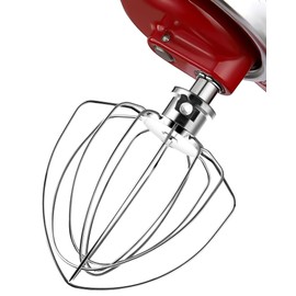 HOMGEN 6-Wire Whisk Attachment for KitchenAid Mixer, 304 Stainless Steel K45WW Wire Whip for 4.5/5 QT Tilt-Head Kitchenaid Stand Mixer Replacement Egg Cream Stirrer with Hook for Cream Sauces
