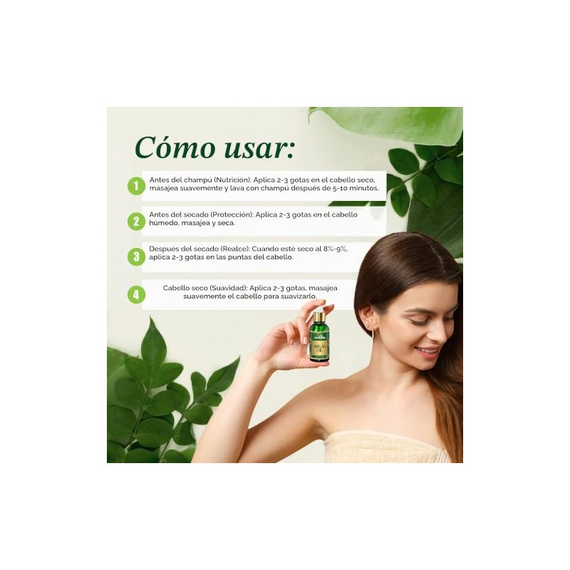 Herbishh Aceite de Argn para el Cabello Tratamiento de Acondicionamiento