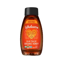 Wholesome Organic Honey, Pesticide Free, Fair Trade, Non GMO & Non Glyphosate, 16 Ounce Squeeze Bottle (Pack of 2)