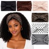 6 P Leopard Print Knotted Bow Headbands for Women, Wide