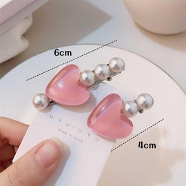 Hair Clips, Set of 14, Heart Shape, Hair Clips, Small Pearls, Hair Clips, Cute, Hair Clips, Hairpins, Small Size, Adult, Cute, Hair Clip, Hair Accessories