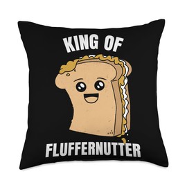 Marshmallow Cute King Of Fluffernutter Childs Surprise Throw Pillow