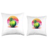 Retro Honeydew Melon Throw Pillow