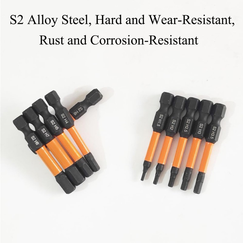 Hex Bit Set, 10 Pack Alloy Steel Allen Wrench Drill
