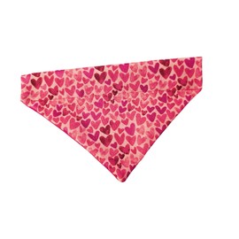 Valentine's Hearts Over the Collar Dog Bandana That Slips onto Their Existing Collar Size (Small)