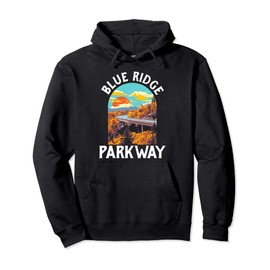 Blue Ridge Parkway Vintage Poster Style Retro 80s Graphic Pullover Hoodie