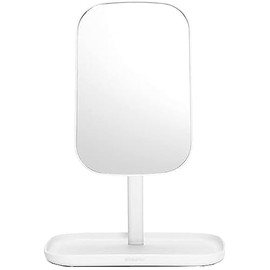BRABANTIA | Espejo con Bandeja Ajustable | Blanco | 28.3 x 20 cm | Organización y Cuidado Personal