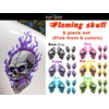 Flaming Skull Motorcycle Tank Fender Fork Decals 6 pc Set