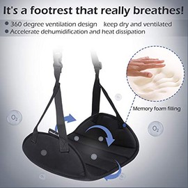 Premium Memory Foam Airplane Foot Rest - Extra Large Travel Hammock