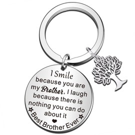 QMVMV Brother Keyring Brother Gifts Christmas Thanksgiving Birthday Gift for Brother from Sister Brother Best Brother Ever Keychain
