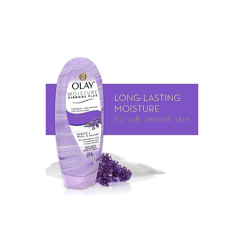 Olay Moisture Ribbons Plus Shea + Lavender Oil Body Wash,