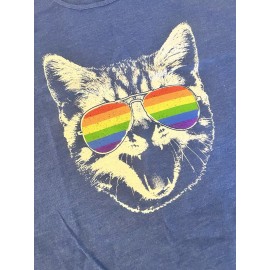 Tipsy Elves NWT Retro Tipsy Elves Pride Cat Tank Top Women’s Medium Cotton Tank Top Blue