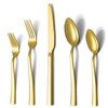 Gold Silverware Set, Briout 40 Piece Stainless Steel Flatware Cutlery