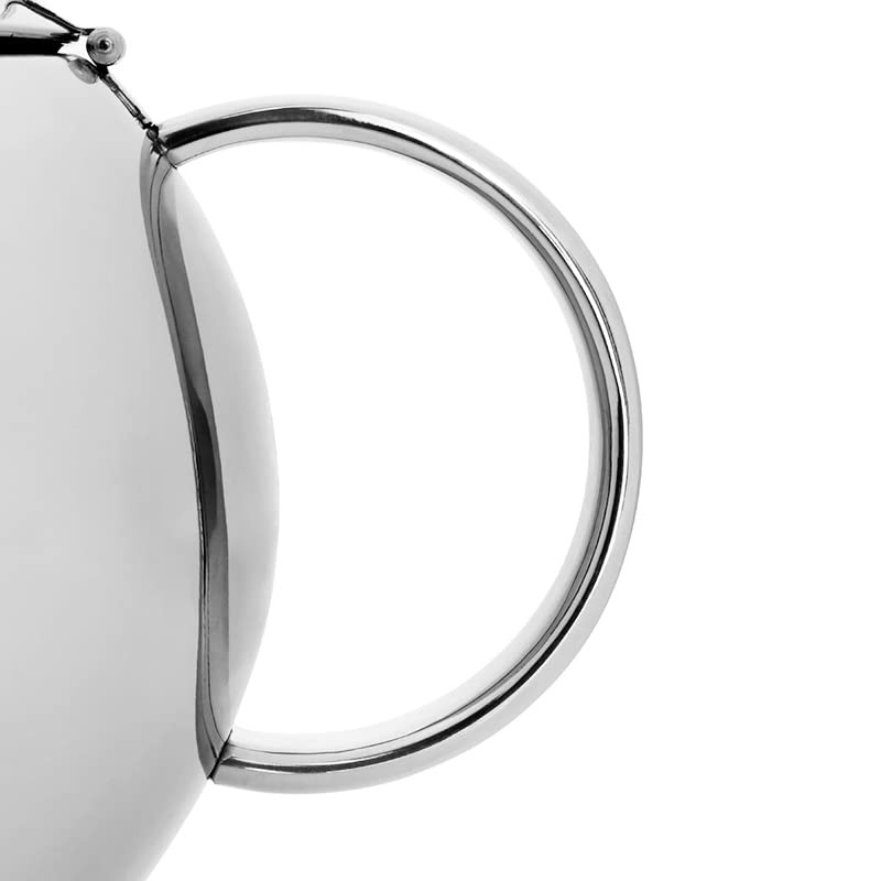 Stainless Steel Teapot with Lid, Drip-Free Spout, Modern Design, Loose