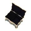 Royalblue Rhinestone Jewelry Box Ring Retro Flower Engraved Earrings Necklace