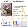 MIRCVSH Paint by Numbers for Adults Framed,Flowers DIY Oil Painting