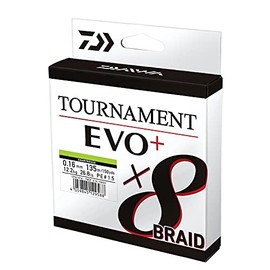 Daiwa Tournament x8 Braid EVO+ 0.18 mm, 15.8 kg/34.7 lbs, 270 m, Chartreuse, Braided Fishing Line, 12761-118