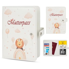 TOGOU2S Maternity Log Cover Made of Faux Leather with 9 Compartments Maternity Log Protective Cover Ultrasound Images Storage of Insurance Cards Mother Child Passport Cover Pregnancy Anno