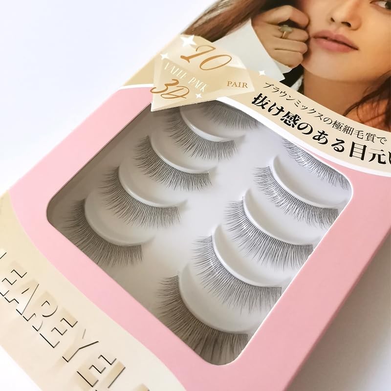 CLEAREYELASH Natural False Eyelashes, Transparent Axis, 3D Dimensional, Matsueku Made,