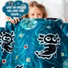 BORORO Black Axolotl Gifts Glow in The Dark Blanket Cute